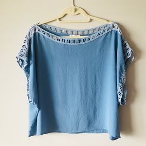 Peppermint 🌻 Straight Line Blouse w Lattice Hem